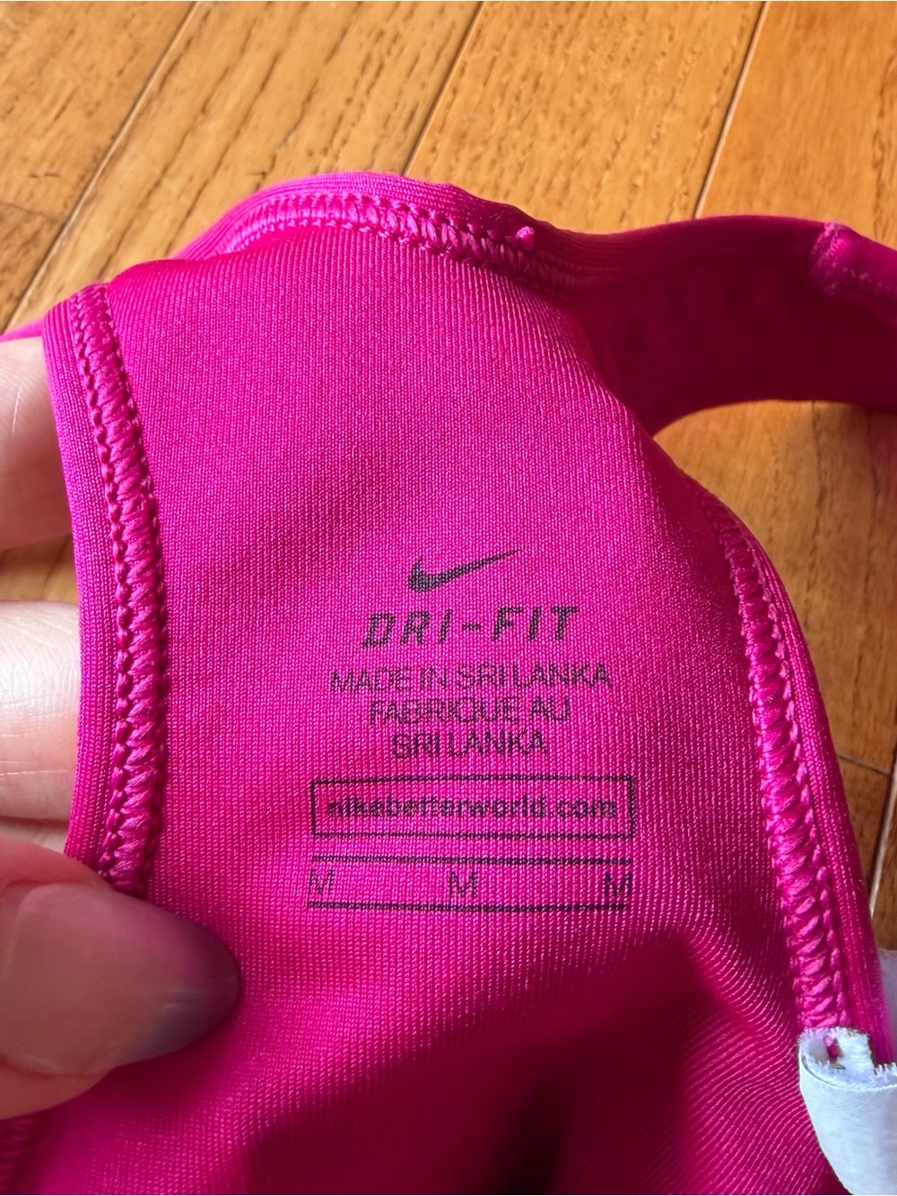 Nike Dri-FIT Pro Classic Sports Bra Magenta Pink Coral Swoosh Racerback Medium M - Picture 5 of 7